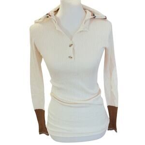 Y2k Avita Cashmere/Silk Knit Hoodie Top